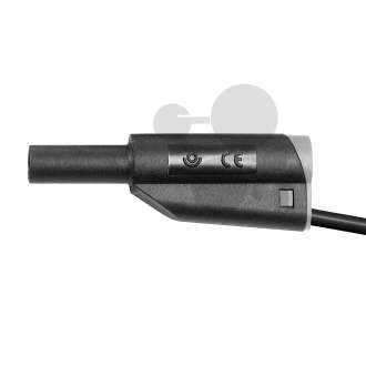 Vodič v bezpečnostním provedení s odbočkou 4 mm, 1 mm², 100 cm, černý
