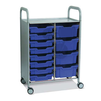 Laboratorní skříň Callero Plus, 8 mělkých, 4 hluboké modré přepravky